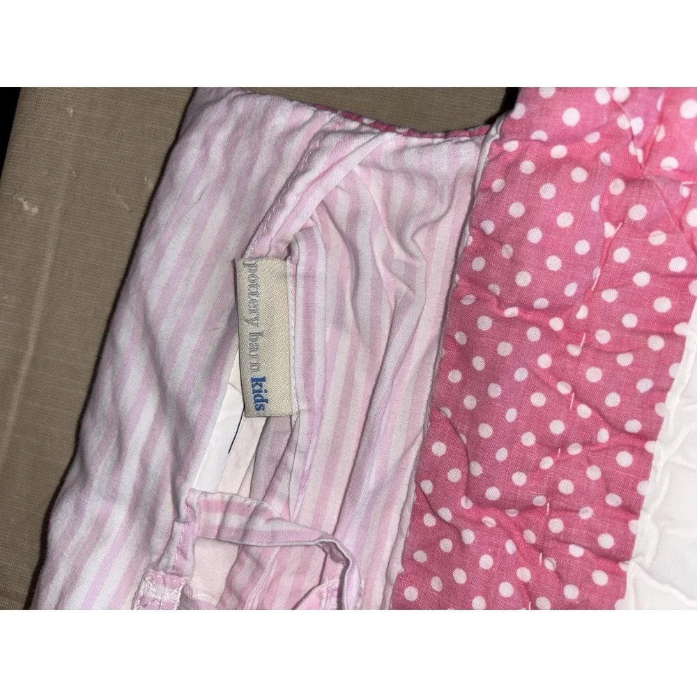 Pottery Barn Kids PBK Quilted Pillow Shams 2 Standard Floral Tie Back